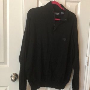 Chaps XL 1/4 zip black sweater